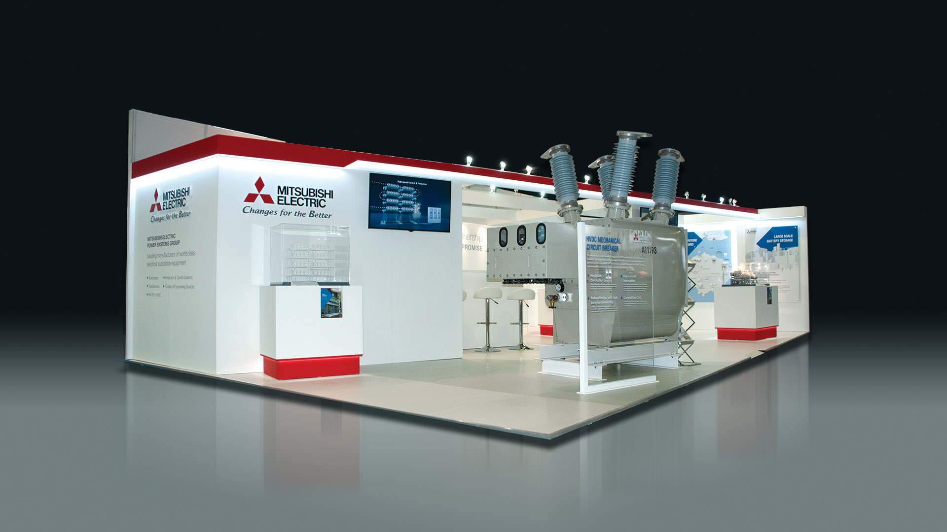 trade exhibition stand design mitsubishi electric power systems oyster studios 15